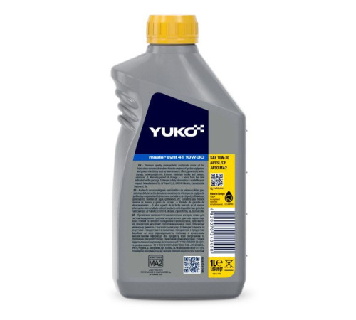 Моторное масло Yuko MASTER SYNT 4T 10-30 1л (4820070240450)