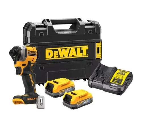 Шуруповерт DeWALT 18 В XR Li-lon PowerStack 2x1.7Ah, 206 Нм, кейс TSTAK (DCF850E2T)