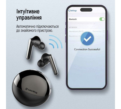 Навушники ColorWay TWS-3 Earbuds Black (CW-TWS3BK)