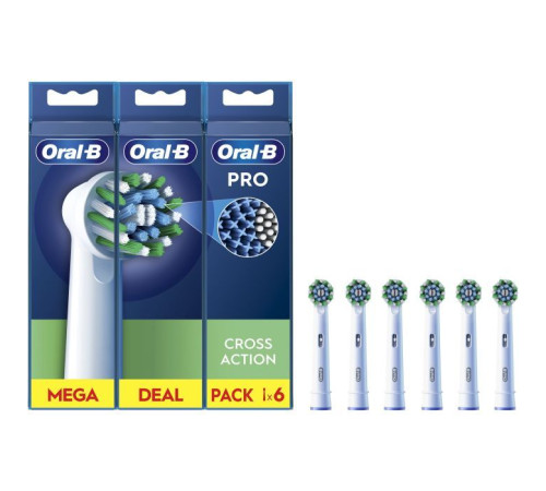 Насадка для зубної щітки Oral-B Pro Cross Action, 6 шт (8006540847879)