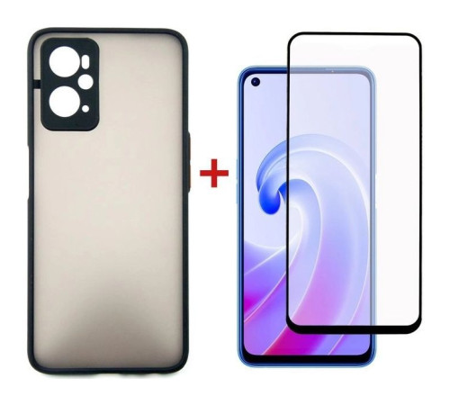 Чохол до мобільного телефона Dengos Kit for OPPO A76 case + glass (Black) (DG-KM-37)