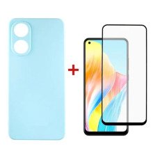 Чохол до мобільного телефона Dengos Kit for OPPO A78 4g case + glass (ice blue) (DG-KM-04)