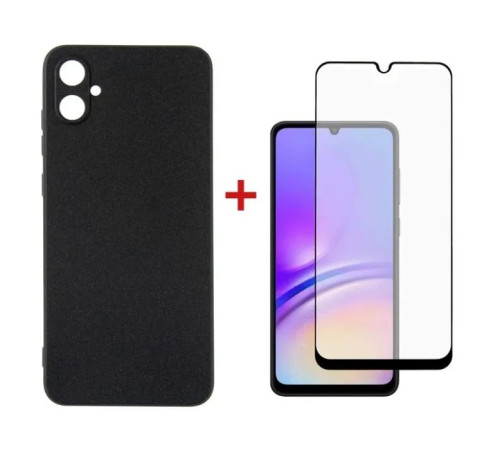 Чохол до мобільного телефона Dengos Kit for Samsung Galaxy A05 (A055) case + glass (Black) (DG-KM-07)