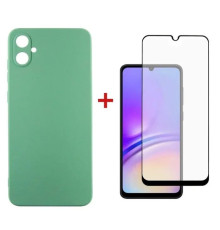 Чохол до мобільного телефона Dengos Kit for Samsung Galaxy A05 (A055) case + glass (Mint) (DG-KM-08)