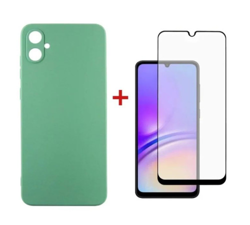Чохол до мобільного телефона Dengos Kit for Samsung Galaxy A05 (A055) case + glass (Mint) (DG-KM-08)