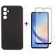 Чохол до мобільного телефона Dengos Kit for Samsung Galaxy A34 5G case + glass (Black) (DG-KM-41)
