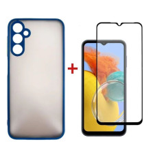 Чохол до мобільного телефона Dengos Kit for Samsung Galaxy M14 case + glass (Blue) (DG-KM-16)