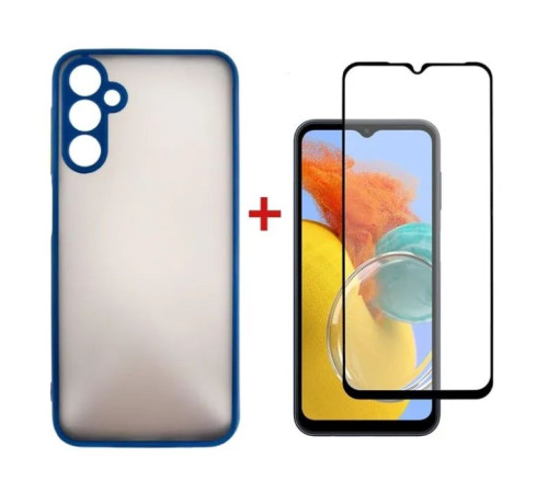 Чохол до мобільного телефона Dengos Kit for Samsung Galaxy M14 case + glass (Blue) (DG-KM-16)