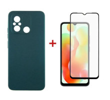 Чохол до мобільного телефона Dengos Kit for Xiaomi Redmi 12C case + glass (Green) (DG-KM-53)