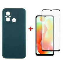 Чохол до мобільного телефона Dengos Kit for Xiaomi Redmi 12C case + glass (Green) (DG-KM-53)