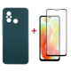 Чохол до мобільного телефона Dengos Kit for Xiaomi Redmi 12C case + glass (Green) (DG-KM-53)