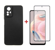 Чехол для мобильного телефона Dengos Kit for Xiaomi Redmi Note 12s case + glass (Black) (DG-KM-45)