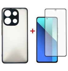 Чохол до мобільного телефона Dengos Kit for Xiaomi Redmi Note 13 4G case + glass (Black) (DG-KM-66)