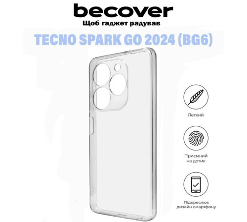 Чохол до мобільного телефона BeCover Tecno Spark Go 2024 (BG6) Transparancy (710906)