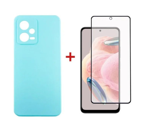 Чохол до мобільного телефона Dengos Xiaomi Redmi Note 12 5G Case + Glass (Ice blue) (DG-KM-84)