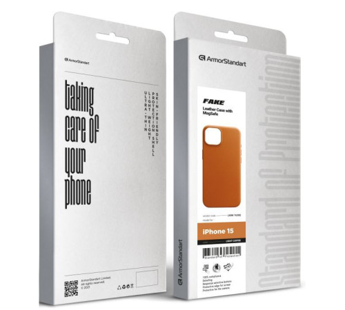Чохол до мобільного телефона Armorstandart FAKE Leather Case Apple iPhone 15 Light Coffee (ARM76288)