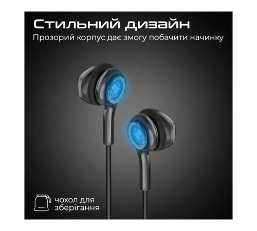 Навушники Promate LumiBuds-C Black (lumibuds-c.black)