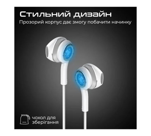 Навушники Promate LumiBuds-C Silver (lumibuds-c.silver)