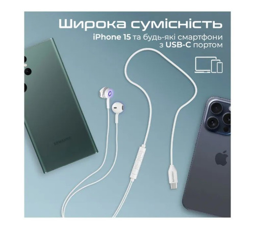 Навушники Promate LumiBuds-C Silver (lumibuds-c.silver)