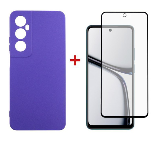 Чохол до мобільного телефона Dengos Realme C65 + Glass Purple (DG-KM-95)