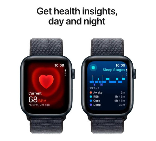 Смарт-годинник Apple Watch SE 2024 GPS 44mm Midnight Aluminium Case with Ink Sport Loop (MXEP3QH/A)