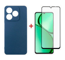 Чехол для мобильного телефона Dengos Realme C63 Carbon + glass Blue (DG-KM-104)