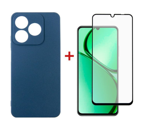 Чохол до мобільного телефона Dengos Realme C63 Carbon + glass Blue (DG-KM-104)