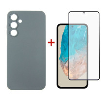 Чехол для мобильного телефона Dengos Samsung Galaxy M35 5G Carbon + glass Grey (DG-KM-101)