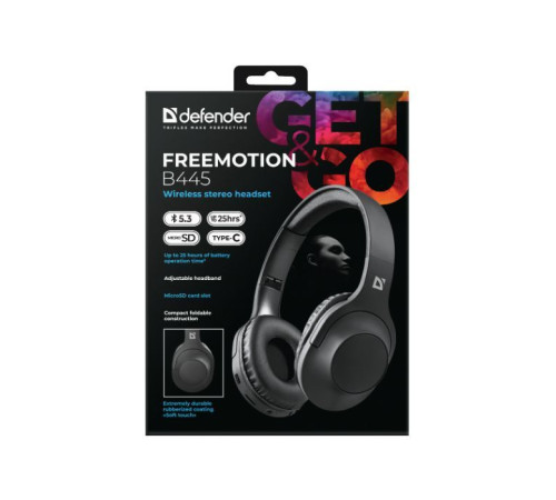 Наушники Defender FreeMotion B445 Bluetooth Black (63445)