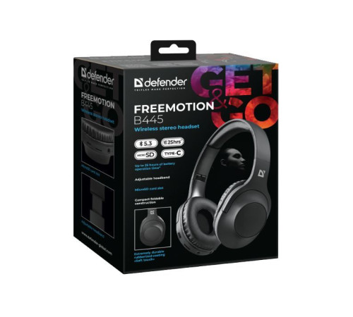 Наушники Defender FreeMotion B445 Bluetooth Black (63445)