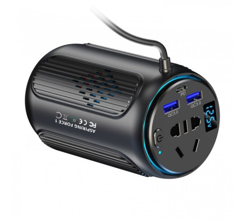 Автомобільний інвертор 12V/220V Force1 150W, PD20W Aspiring (FC.150)