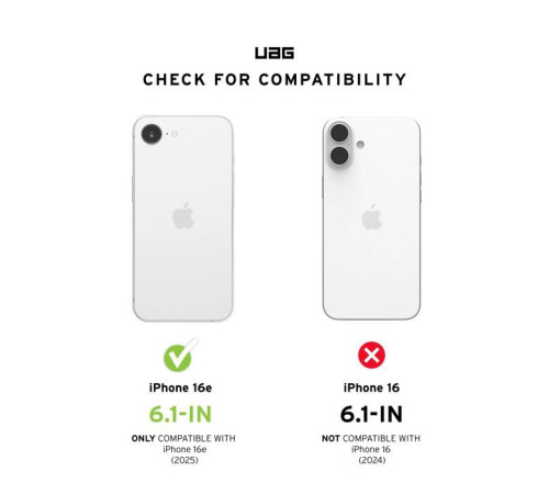 Чохол до мобільного телефона UAG iPhone 16E (4th Gen, 2025), Plyo, Ice (114502114343)