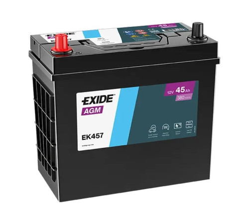 Акумулятор автомобільний EXIDE START-STOP AGM 45Ah ASIA (+/-) ТК (380EN) (EK457)