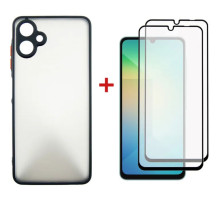 Чохол до мобільного телефона Dengos Kit Samsung Galaxy A06 Matte + 2 pcs glass (Black) (DG-CTG2P-02)