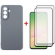 Чохол до мобільного телефона Dengos Kit Samsung Galaxy A56 Carbon + 2 pcs glass (Grey) (DG-CTG2P-09)